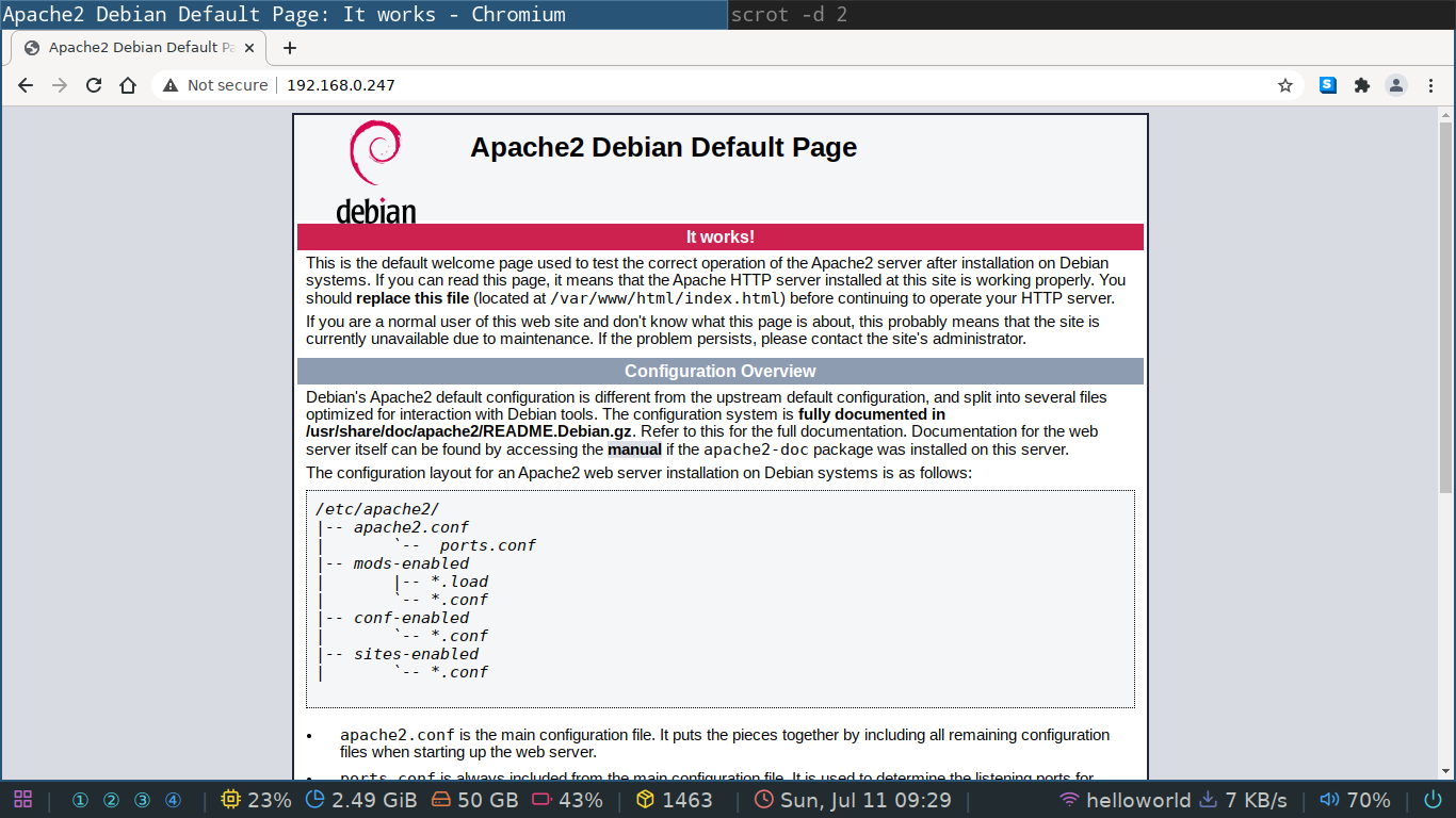 apache2 default page