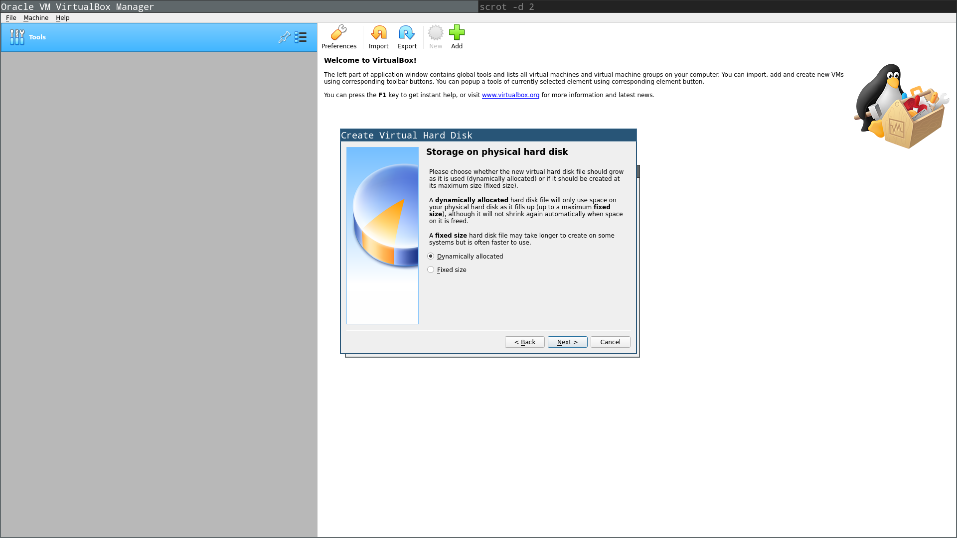 virtualbox setup