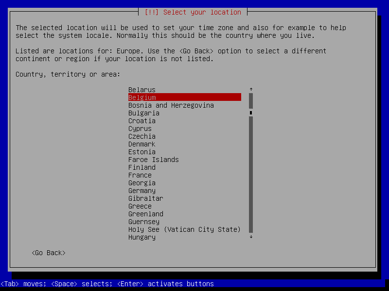 Debian installation