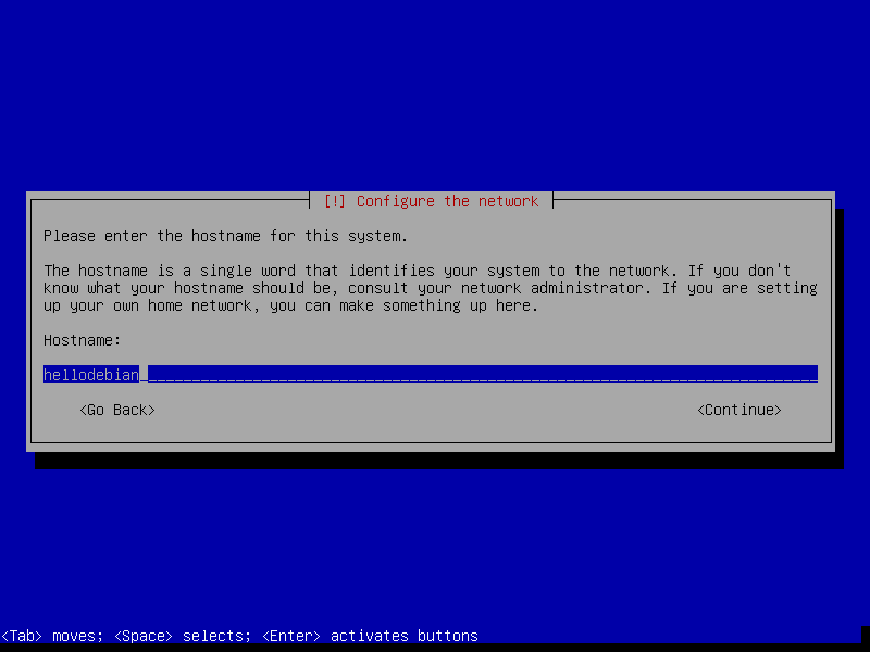Debian installation