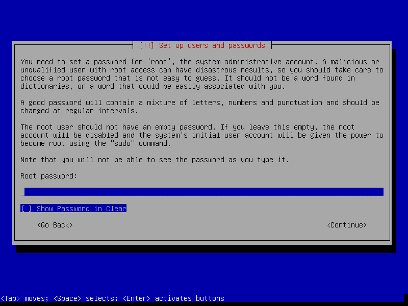 Debian installation