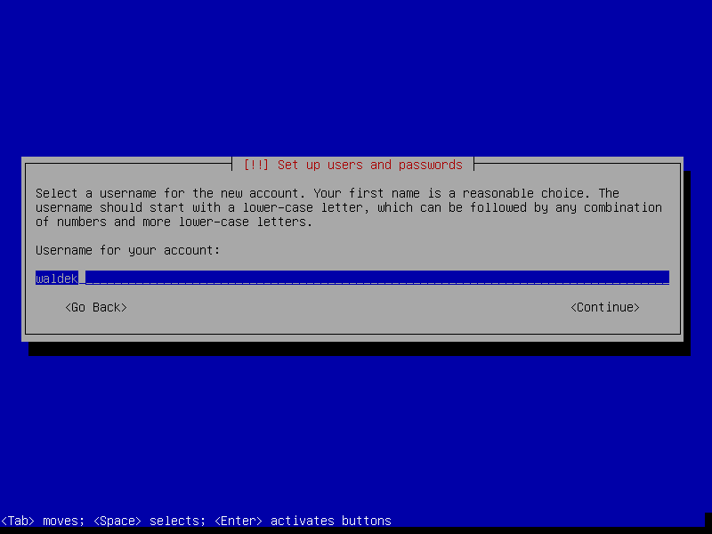 Debian installation
