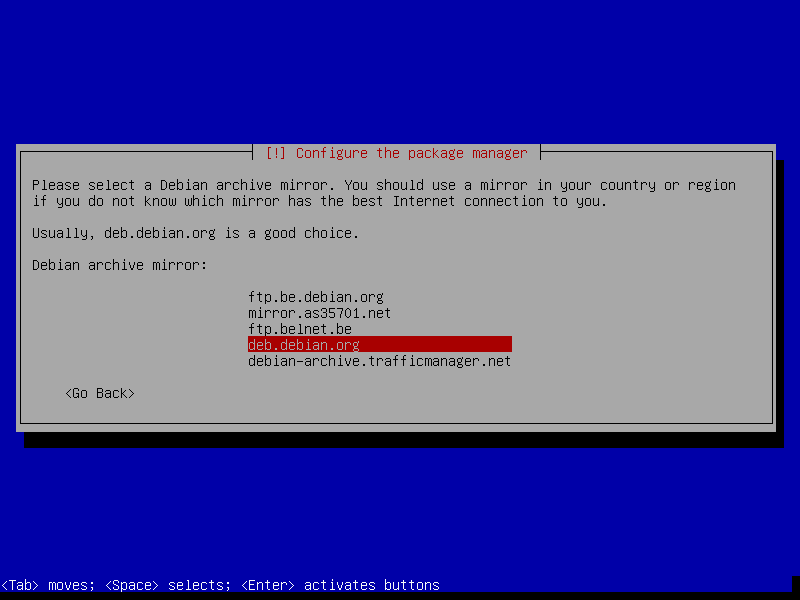 Debian installation