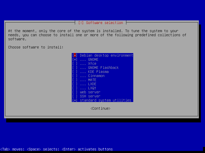 Debian installation