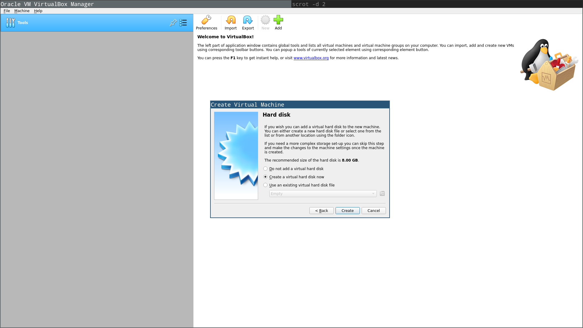 virtualbox setup