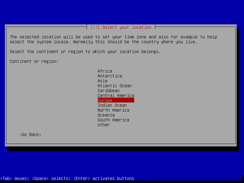 Debian installation