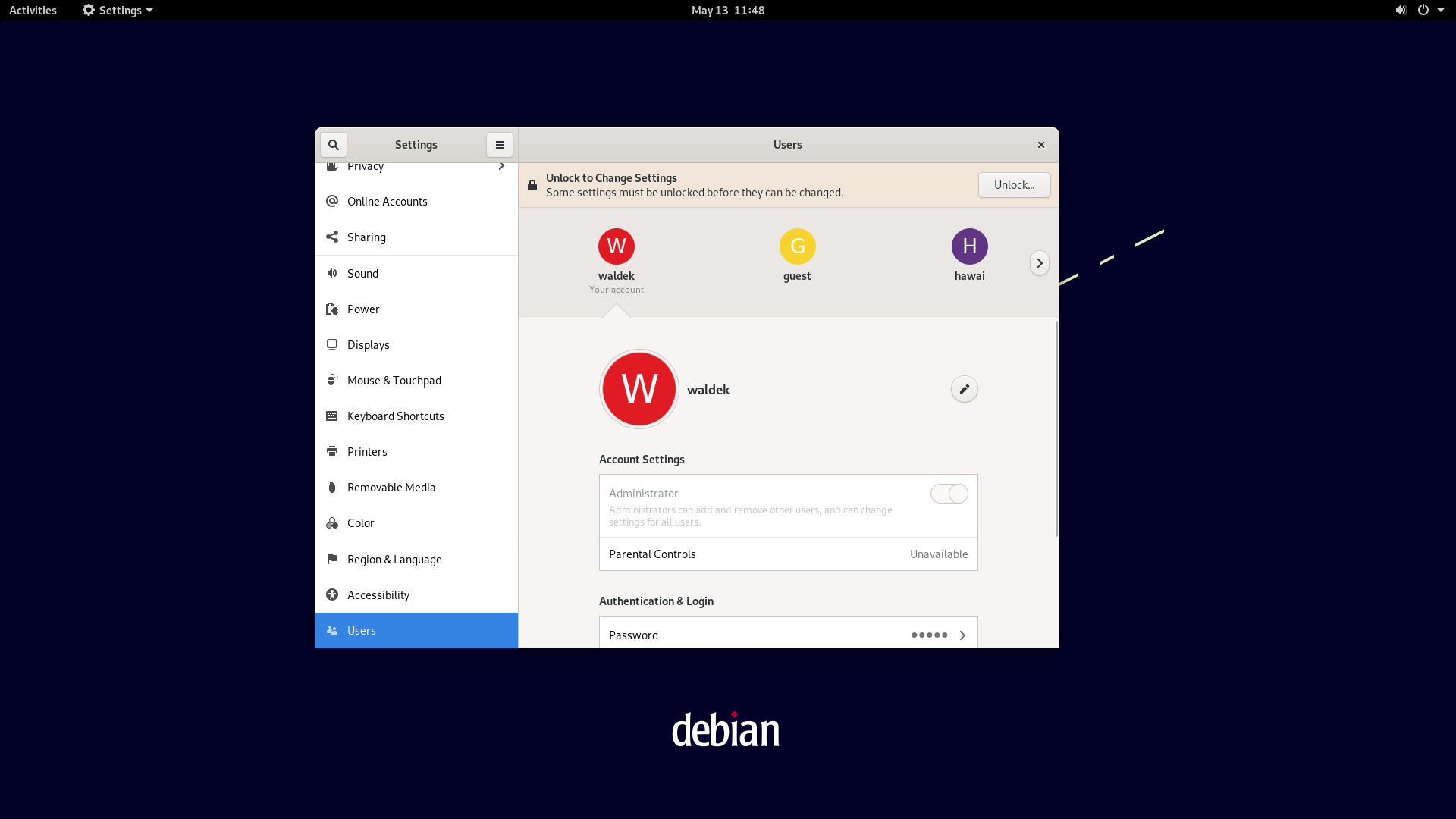 GNOME add user