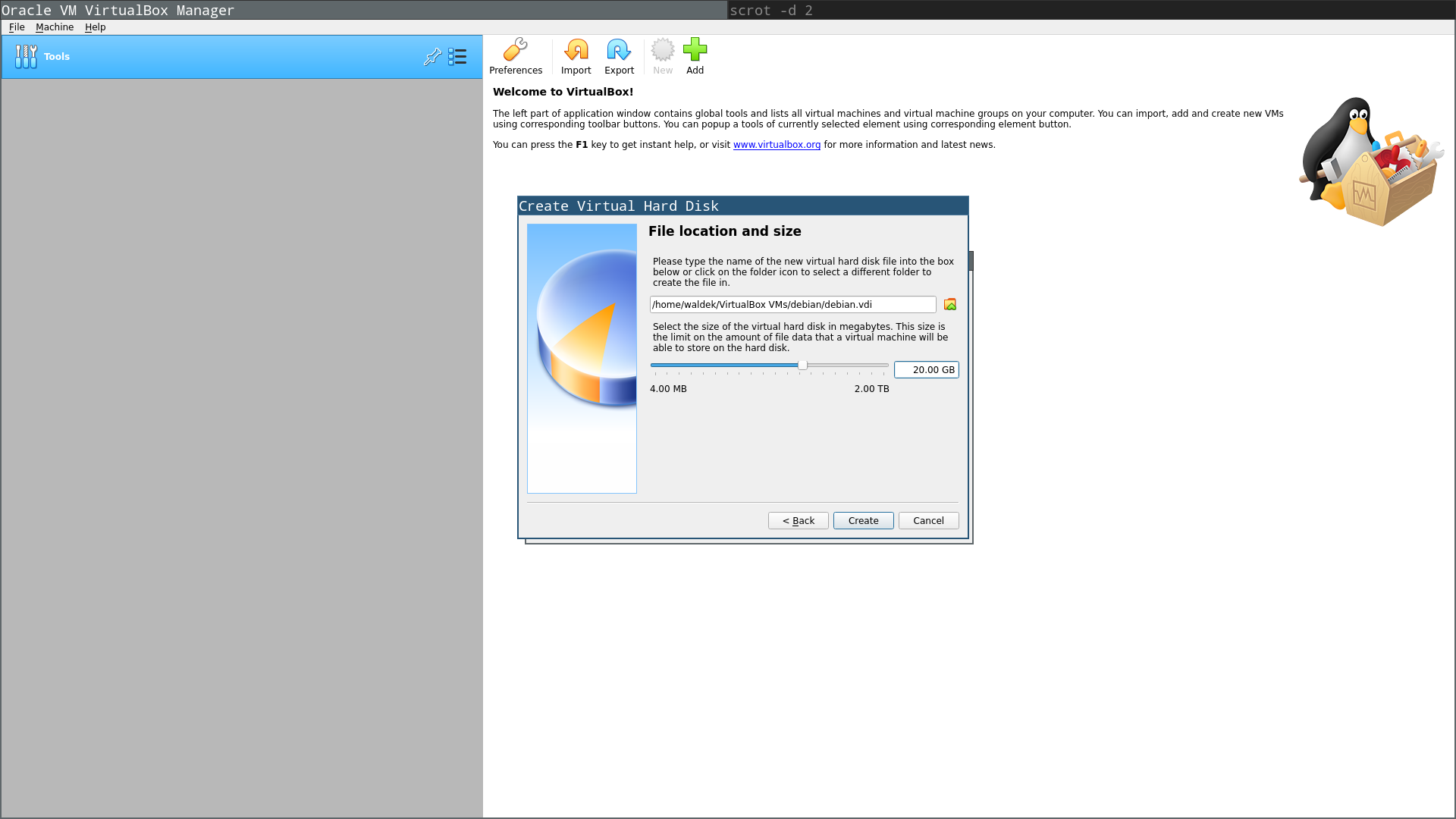 virtualbox setup