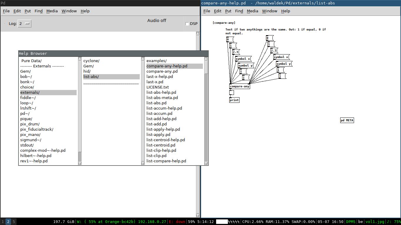 Externals browser